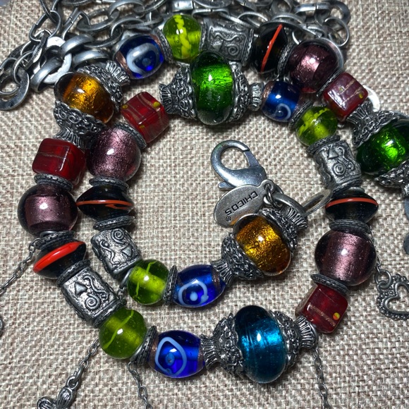 Chico's Lampwork Glass Chain Belt - Picture 8 of 8